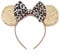 Hpfulseazn Women Girls Decoration Mouse Ears Headbands Sequin Glitter Bow Hairband for Cosplay Costume Birthday Party(Leopard)