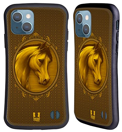 Head Case Designs Adelig Jahr des Pferdes Hybride Handyhülle Hülle Huelle kompatibel mit Apple iPhone 13