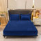 Fleece Spannbettlaken Spannbetttuch Warm Winter 200x200 Blau Dunkelblau Flausch Cashmere Touch Teddy Plüsch Flanell Kuschelig Flauschig Nicki Velours Bettlaken für Boxspringbett Hohe Matratzen 30 cm