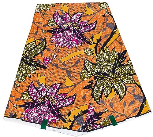 HollandaisWax Afrikanischer Echtwachsstoff Gold Wachsdruck Batik Weich Pagne Nigeria Ankara Wachsstoff 1513