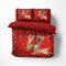 FEBE 3D Bettwäsche Goldene Rentiere Weihnachten Bettbezug-Set 135x200 + Kissenbezug 80x80 cm Wendebettwäsche 2 Teilig mit Reißverschluss Mikrofaser Winterbettwäsche Duvet Cover