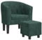 vidaXL Fauteuil Cabriolet avec Repose-Pied, Chaise avec Accoudoirs, Canapé avec Dossier, Siège Rembourré Salon Chambre, Vert Foncé Velours