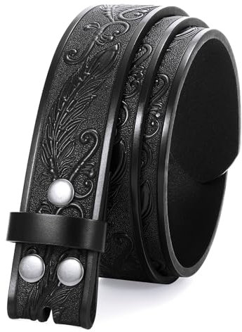 JasGood Western Leder Herren Gürtel (ohne Schnalle), 3,8cm Breite