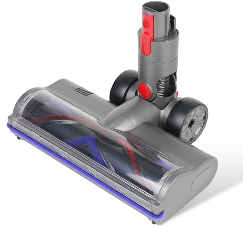 Ersatzkopf für Dyson V7, V8, V10, V11, V15, SV22, SV15, SV28, SV14, SV27, SV12, SV25, SV10, SV11, Vakuum-Ersatzteile mit 4 LEDs, 26 cm V-förmige Bürste, für Teppich- und Hartholzböden