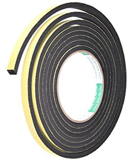 TOP-VIGOR Self Adhesive Sealing Foam Tape, 10mm(W) x 5mm(T) x 3M/9.84ft(L) Single Sided Foam Weather Strip High Density Draft Excluder Strip for Window and Door Insulation