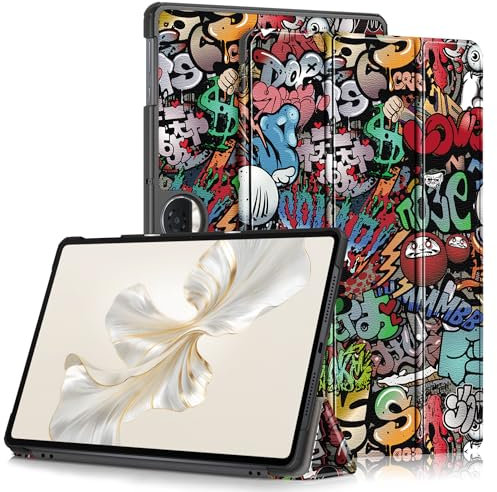 DINGGUAGUA Custodia per Honor Pad 9 12.1 Pollic Tablet 2023, Ultra-sottile Cover con Funzione Supporto,Graffiti