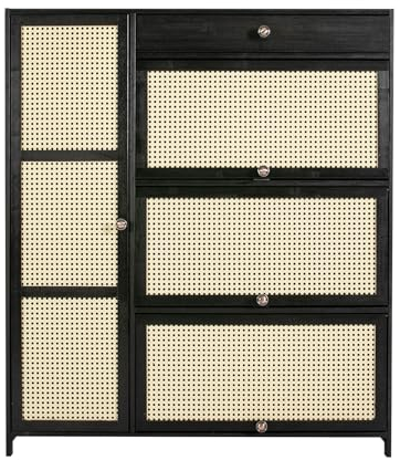 OUBUBY Aufbewahrungsschrank, Standschrank Kommode Küche Aufbewahrungsschrank Freistehender Aufbewahrungsschrank Herausnehmbarer Schrank 100 * 42 * 117cm Geeignet für Zuhause Wohnzimmer Küche