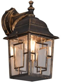 meineWunschleuchte Außen-Wandleuchte Rostoptik Außenlaterne für Hauswand, | Höhe 30cm, mit E27 LED, Außenlampe Landhausstil Wandlaterne zur Wand Beleuchtung IP44