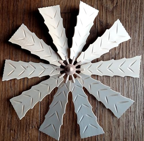 Kunststube Marienberg - Flügelrad für Pyramide, 40cm Durchmesser, Flügel aus Lindenholz - Pyramidenflügel massiv geschnitzt - Handarbeit aus dem Erzgebirge