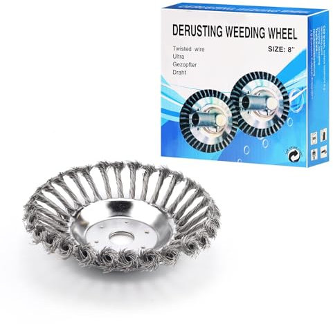 0XBIT Disco Desbrozadora, Rueda de Alambre para Desbrozadora, Apertura de 25,4 mm, Cepillo de Alambre para Desbrozadora con Dientes Fijos de Alambre de Acero, para Cortacésped