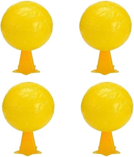 Lot de 4 Pièges Fruit Fly Trap, Boule Collante Mouche, Cuisine Boule Anti Mouche, Intérieur Anti Moucheron pour Mouche des Fruits, Syrphe, Moucheron,Élimination des petits insectes volants en intérieu