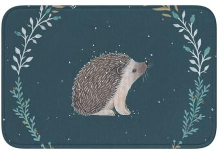 InOmak Süßer Kleiner Igel,Soft Saummatte Fußmatte Badematte rutschfeste Bodenmatte saugfähige Badezimmerunterlage 40x60 cm