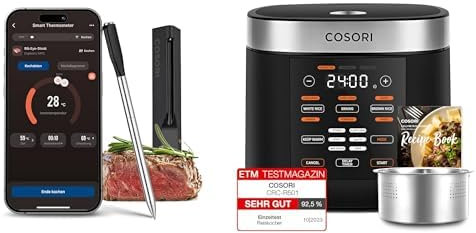 COSORI Erstes Smartes Fleischthermometer + COSORI Reiskocher, Multikocher mit 17 Programme