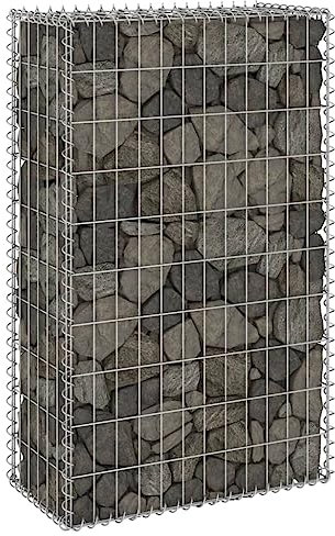zaunelemente,gartenzaun metall,Gabionenwand mit Abdeckung Verzinkter Stahl 60x30x100 cmGeeignet für Gärten, Zäune, Ästhetik