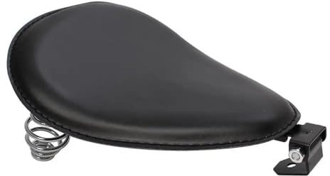 TUHBCX Motorradsitze Sitzbänke Für Kawasaki Für Suzuki Für Sportster Chopper Bobber Custom Motorrad 3 Frühling Solo Sitz Sattel Halterung Schwarz Leder Motorrad Sitzkissen