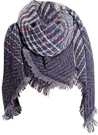 Kwatieh Winterlicher Schal Poncho Frauen Lot 83 Schal Halstuch Damen Warm Dreieckschal Damen Schwarz Loop Fuer Maedchen Winterschal Damen Kuschelig Schwarz Loop Schal Strick