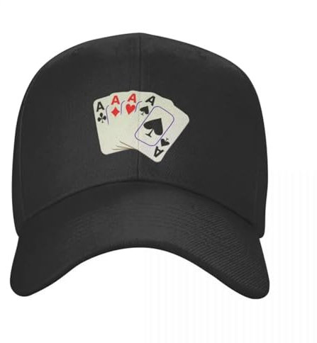 ORURYRTW Hüte sind warm und stilvoll Card Player - Poker Baseball Cap Schwarz Custom Hut für Frauen Herren