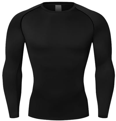 NuCamper Men's Long Sleeved Compression Top, Base Layer Men's Top Compression T-Shirt, Moisture Wicking and Breathable, Men’s Thermal Tights Quick Dry Top Shirt for Running Sports Cycling Gym Workout