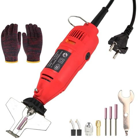 Affûteuse électrique pour chaîne de tronçonneuse, avec 3 têtes de meulage, alimentation secteur, 5 vitesses – pour un affûtage précis des chaînes, ponçage du bois, du jade et du rotin