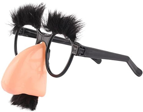 Generisch Lustige Brille - Gläser Mit Augenbrauen Und Schnurrbart | Verkleidungsbrille | Foto-Requisiten | Cosplay Requisiten | Lustige Verkleidungsbrille | Halloween Große Nase Verkleidung Brille