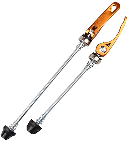 GBYUHAIJUN Schnellspanner,Schnellspanner Fahrrad Fahrrad-Rad-Hub-Spieße Vordere Rückspießer MTB Rennradclip-Hebelachse 145 / 175mm 90g / Paar-Achsen-Spieß(Orange)