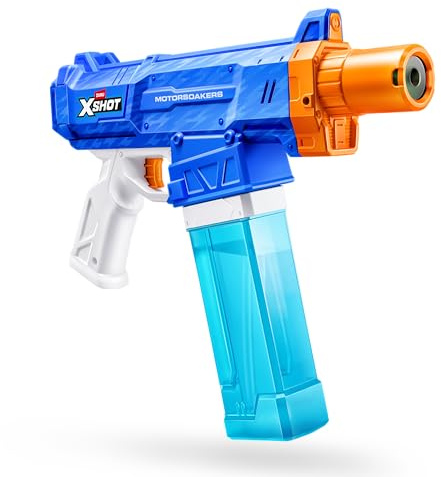 XSHOT Water Turbo Stream Motor Soaker von ZURU – Motorisierter Wasserblaster mit Fast Fill Technologie, LED-Lauf, schießt 9m weit, Outdoor-Sommer-Spielzeug