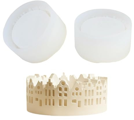 Wiederverwendbare Silikonformen Gießformen und Giessformen Silikon für DIY-Bastelarbeiten - Ideal als Silikonform Kerzenhalter zur Herstellung von Hauskanten-Kerzenhaltern