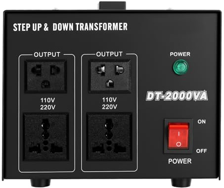 DT-2000VA 2000W Spannungswandler, Ringkern Transformator, 220V to 110V Step up down Voltage, Stromwandler Voltage Regulator Converter Power Transformer, für Allen Elektronischen Elektrischen Geräten