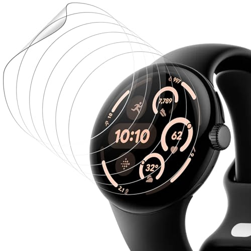 Joeyu (6 Stück) Displayschutzfolie für Google Pixel Watch 4/3 45mm, Weiches TPU, HD-klar, Vollabdeckung, kratzfest, Ghärtetes Glas