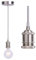 JING Vintage Pendant Light Fitting, Industrial Stain Nickel Ceiling Rose ,Braided Flex E27 Lamp Holder,Suspended Ceiling Pendant Light Fitting -Satin Nickel