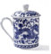 YBK Tech Euro Stil Kunst Knochen China keramisch Tee Kaffee Tasse für Frühstück Zuhause Küche (Blauer Drache)