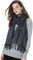 MaaMgic Schal Damen Warm Winter Herbst unifarben Baumwolle mit quasten/fransen, 40+ Farben Einfarbig & Kariert Pashmina xl Stola Schals MEHRWEG,Dunkel Grau