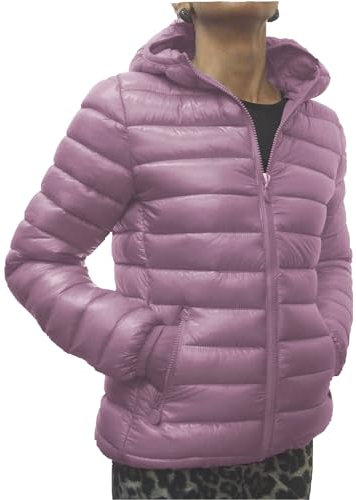 Fantasy Giacca Piumino Ecologico Trapuntino Cappuccio Invernale Ragazza Donna (40 S IT Donna, Rosa)