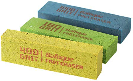 Fret Erasers180 & 400 & 1000 Grit, Abrasive Rubber Blocks Fret Polishing Rubber Set of 3