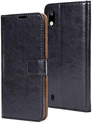 AMAZE!UK Leather Phone Case Cover For Samsung Galaxy A10 Flip Protective Wallet Style Open Book Magnetic Stand Samsung A10 / M10 6.2 Phone Case (Black)
