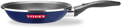 VITREX - Marseille sartén de 26 cm azul con antiadherente doble capa, acero vitrificado, apta para todo tipo de cocinas y lavavajillas, incluido inducción, mangos ergonómicos de toque frío, facil uso