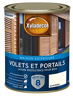 Xyladecor - Lasure Protectrice pour Bois Extérieur - Volets, Portails, Portes, Fenêtres - Couleur : Satin Blanc Opaque - Quantité : 1L - 5324267