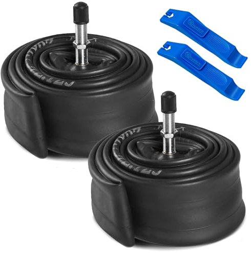 YunSCM 2Pcs 45/57-507 Verdickung 24 Zoll Schlauch 24x1.75/1.95/2.125/2.25 Autoventil AV34mm Valve kompatibel 24 Zoll Fahrradschlauch Elektro/Mountain 24x1.75 24x1.95 24x2.10 24x2.125 24x2.25