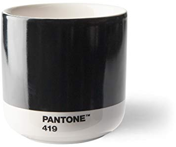 Pantone doppelwandiger Porzellan-Thermobecher Cortado, ohne Henkel, 190ml, Black 419