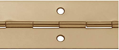 Gedotec Tür-Scharnier Messing Klavierband Metall Türband gelocht zum Schrauben | Länge: 3500 mm | Möbel-Scharnier kürzbar | Breite: 25 mm | Stahl Gold-Optik | 1 Stück - Stangenscharnier 3,5 Meter