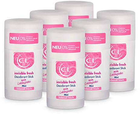 CL invisible fresh Deodorant Stick mit langanhaltenden Duft - 6er Pack 25 ml Deo Stick ohne Aluminium, Zink & Mikroplastik mit Blütenduft - veganes Deo Damen ohne weiße Flecken - Deodorant Frauen