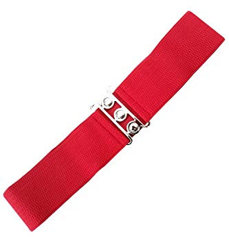 Banned Retro Vintage Elastischer Weiter Gurt - Viele Farben Erhältlich (XL/2XL, Rot)
