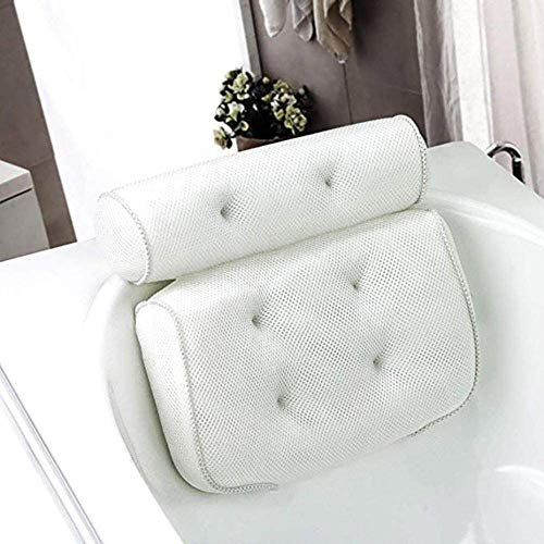 HAIBI Badewannenkissen, Atmungsaktive 3D Mesh Spa Bad Kissen Mit Saugnäpfen Hals Und Rücken Unterstützung Spa Kissen Badezimmer Accersories