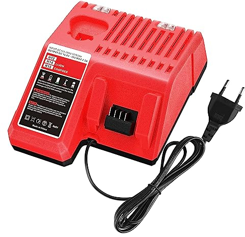 Dosctt pour M18 & M12 M14 Chargeur Rapide Remplacement pour Milwaukee Batterie 12V-18V XC Lithium-ION 48-59-1812 48-59-1808 Batterie 12V-18V 48-11-1850 48-11-1840 48-11-1815 48-11-1828 48-11-1820