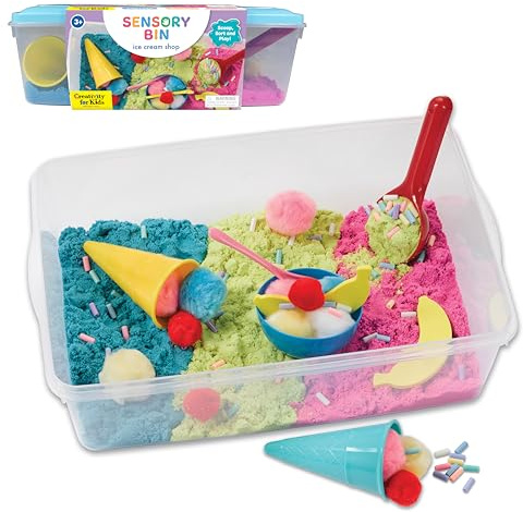 Creativity for Kids Sensory Bin: Ice Cream Shop Playset - Toddler Learning Toys, Pretend Play Ice Cream Set, Kids Gifts for Girls and Boys (Ages 3+)