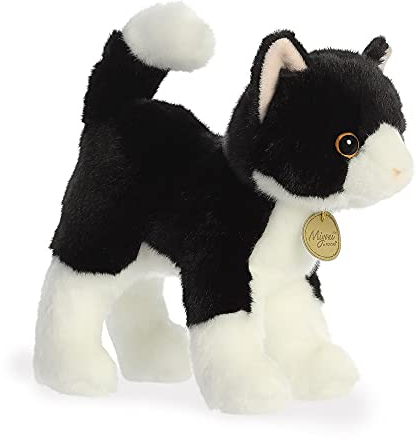 Aurora, 26393, MiYoni Smoking Katze, 25,4 cm, weiches Spielzeug, schwarz und weiß