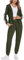 Parabler Damen Trainingsanzug Jogginganzug Zweiteiler Tracksuit Freizeitanzug Lässig mit Tasche Fitness Armeegrün L
