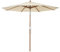 COSTWAY Sombrilla 3 m/2,7 m de Exterior, Sombrilla con Estructura de Madera de Polea con 8 Varillas, Salida del Aire e Inclinación Regulable, Parasol Impermeable para Jardín (3M)