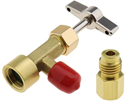 ECSiNG Can Tap Valvola Erogatrice Refrigerante Apribottiglie Con Adattatore Serbatoio Filettatura 1/4 SAE E 1/2 AC-ME Per R134A R12 Tubo Di Ricarica AC Collettore Condizionatore d'aria