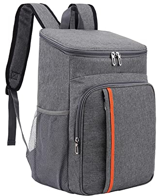 Aoresac 18L Insulated Cooler Backpack Picnic Lunch Bag Large Capacity Waterproof Thermal Soft Cooler Bag for Family Outdoor Activities/Beach/Camping/Travel/BBQ (Grey)